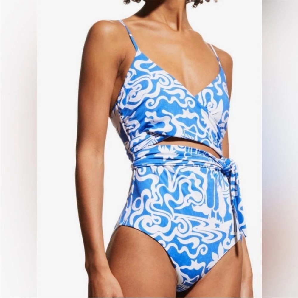 Mara Hoffman Isolde Wrap One-Piece Swimsuit XS NWT